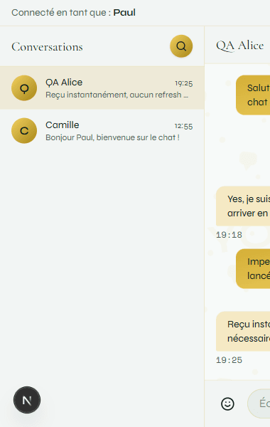 Widget en thème or