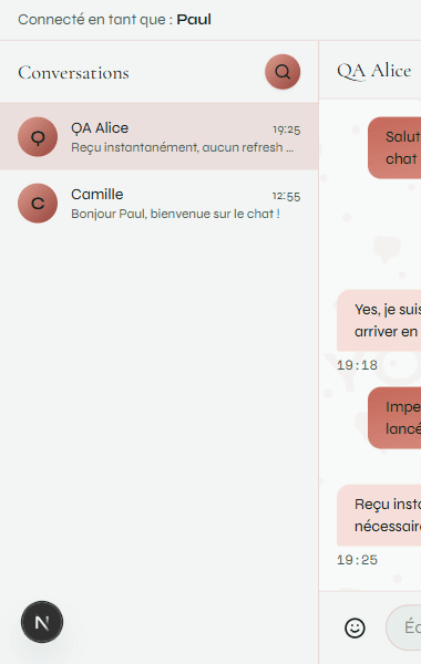 Widget en thème rouge
