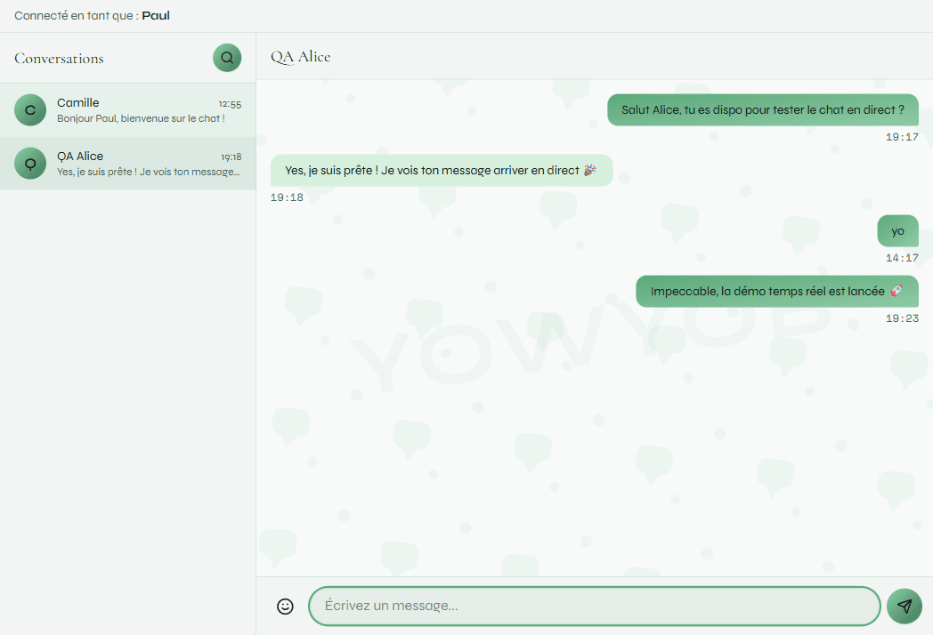 Paul envoie un message
